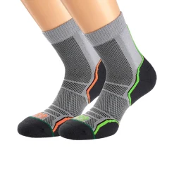 Hombre 1000 Mile trail Single Layer Crew calcetines (Twin Pack) - SS25