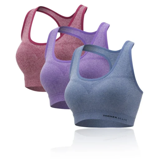 Mujer Higher State sin costuras mujer Low Impact sujetador deportivo (3 Pack)