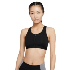 Mujer Nike Sujetador deportivo Dri-FIT Swoosh de media sujeción con cremallera - SP22