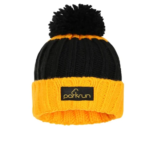 Mujer Parkrun Apricot juego de gorro y guantes de punto