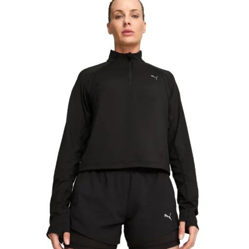 Mujer Puma Cloudspun camiseta con media cremallera para mujer - AW24