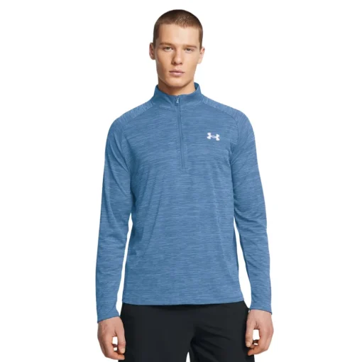 Hombre Under Armour Tech Textured camiseta manga larga media cremallera - SS25